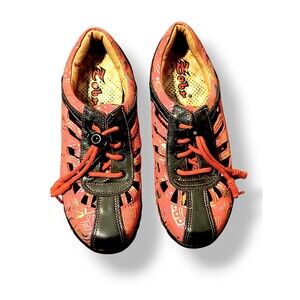 ZOBR Italian Design Leather Pink Purple Metallic Artfully Casual Shoe Qu…